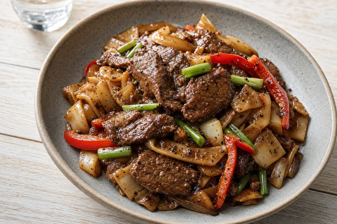 Black Pepper Beef Rice Noodles