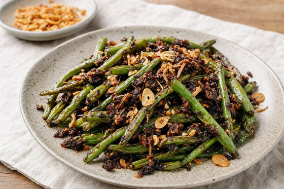 Blistered Green Beans with Sambal Black Bean and Toasted Garlic