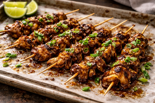 Hokkien Mee Glazed Oyster Mushroom Skewers