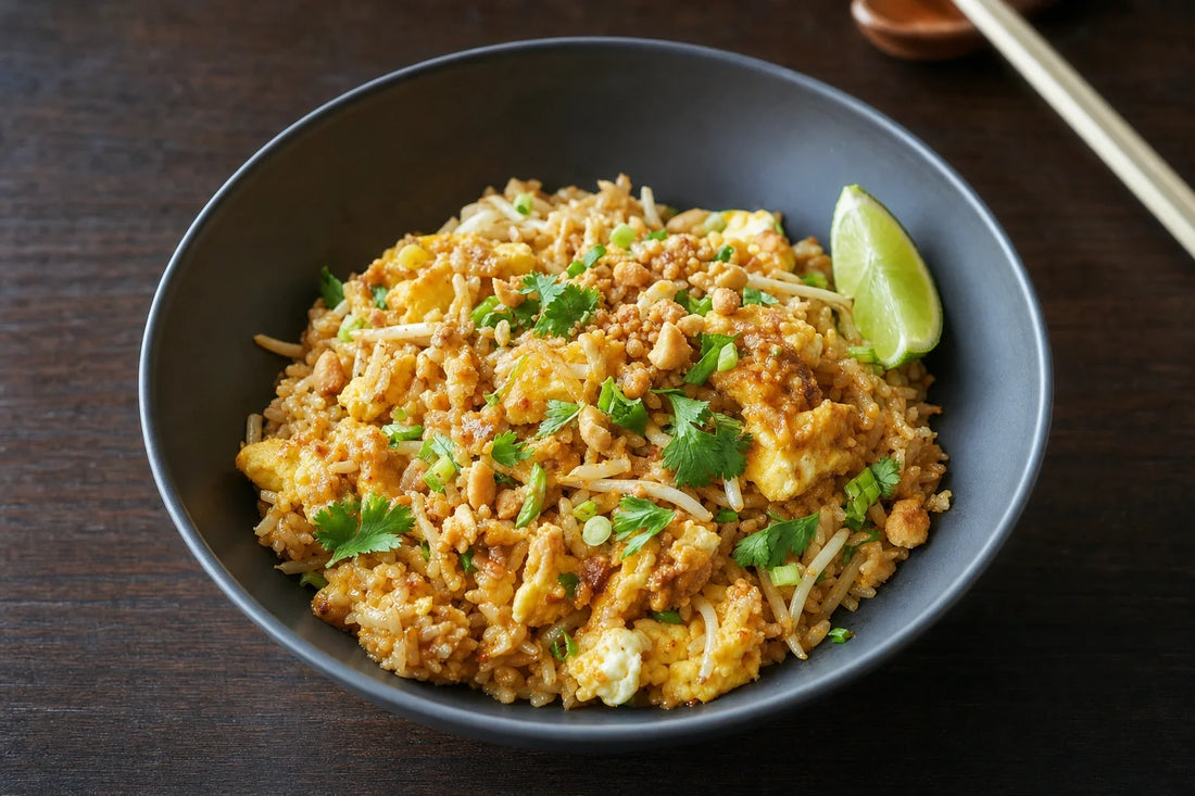 Lemongrass Peanut Breakfast Rice with Soft Eggs
