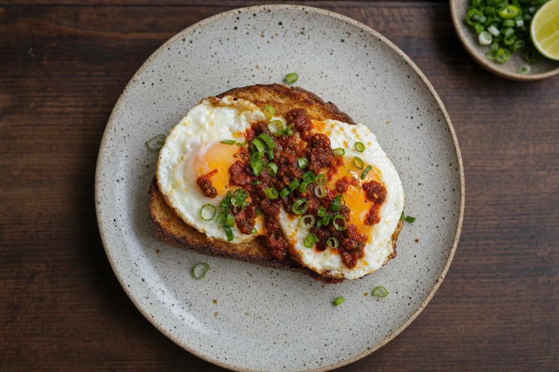 Sambal Eggs on Crispy Toast