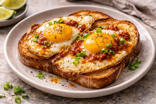 Sambal Eggs on Crispy Toast