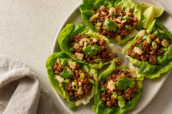Sambal Tumis Turkey Lettuce Cups with Crispy Rice