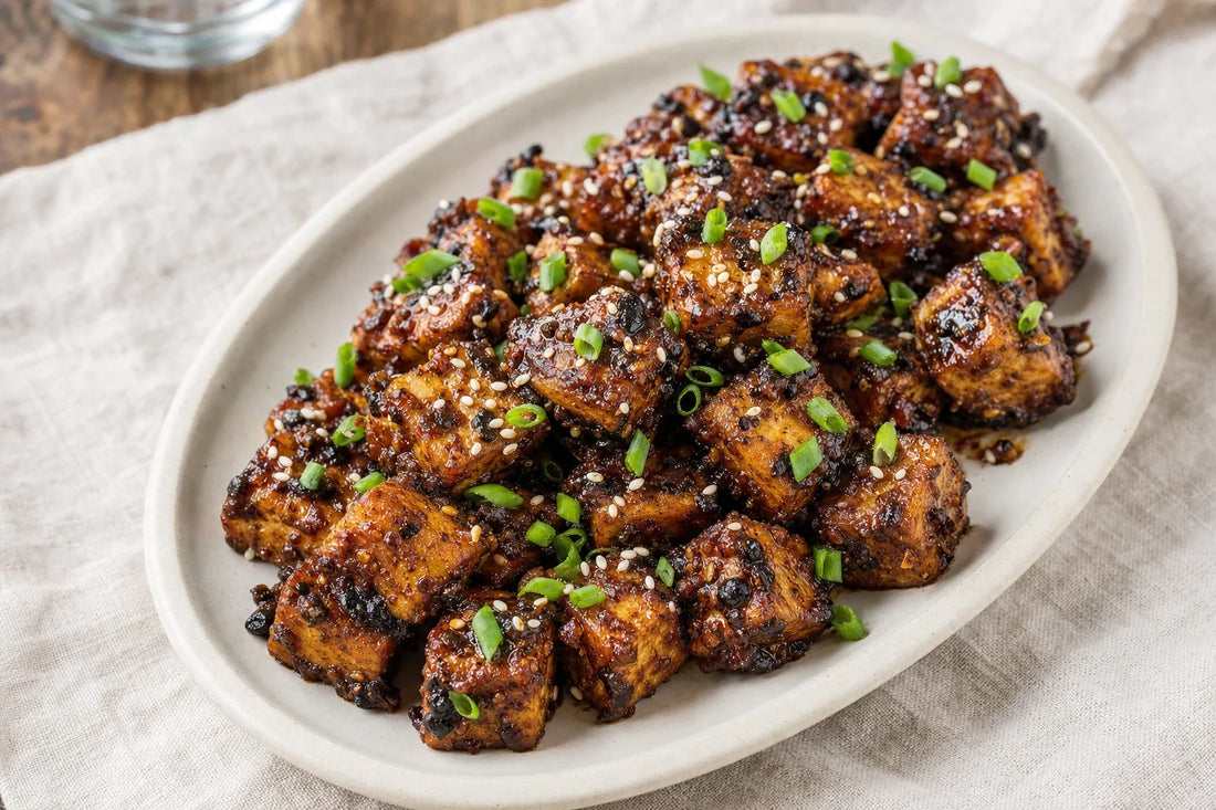 Sticky Sambal Black Bean Tofu Bites