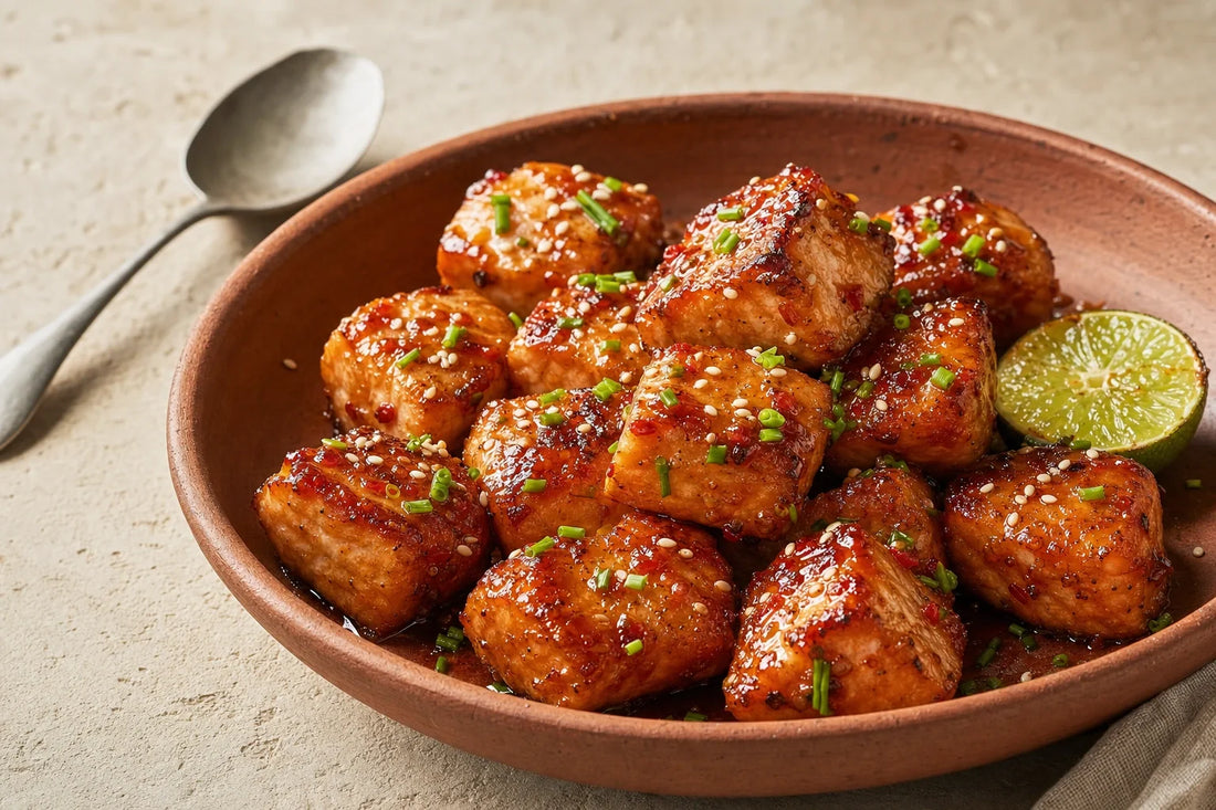 Sweet Chili Sambal Glazed Salmon Bites