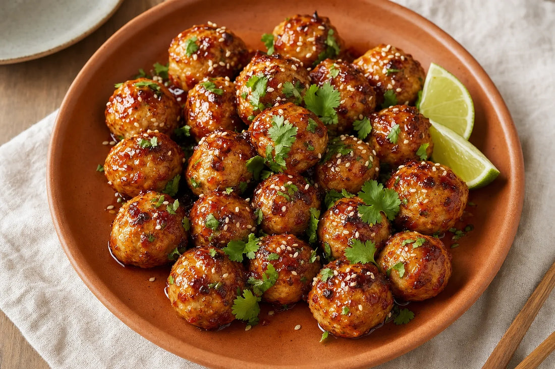 Sweet Chili Sambal Sticky Chicken Meatballs