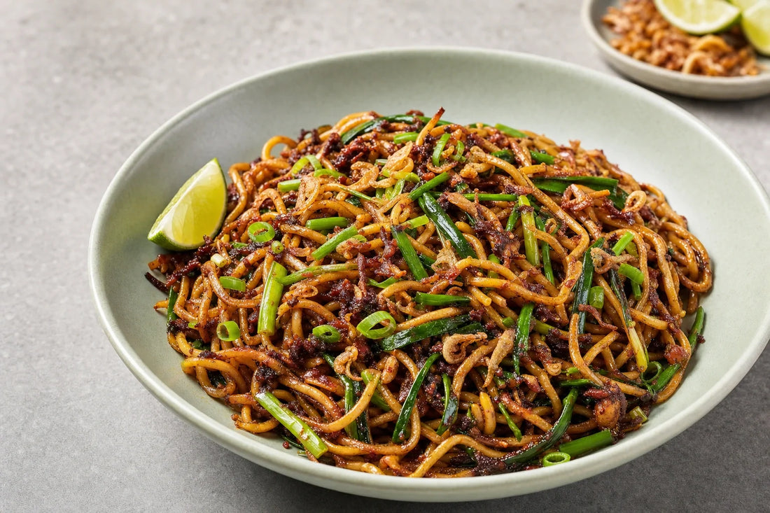 Wok-Seared Sambal Noodles with Garlic Chives