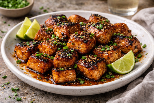 Sweet Chili Sambal Glazed Salmon Bites