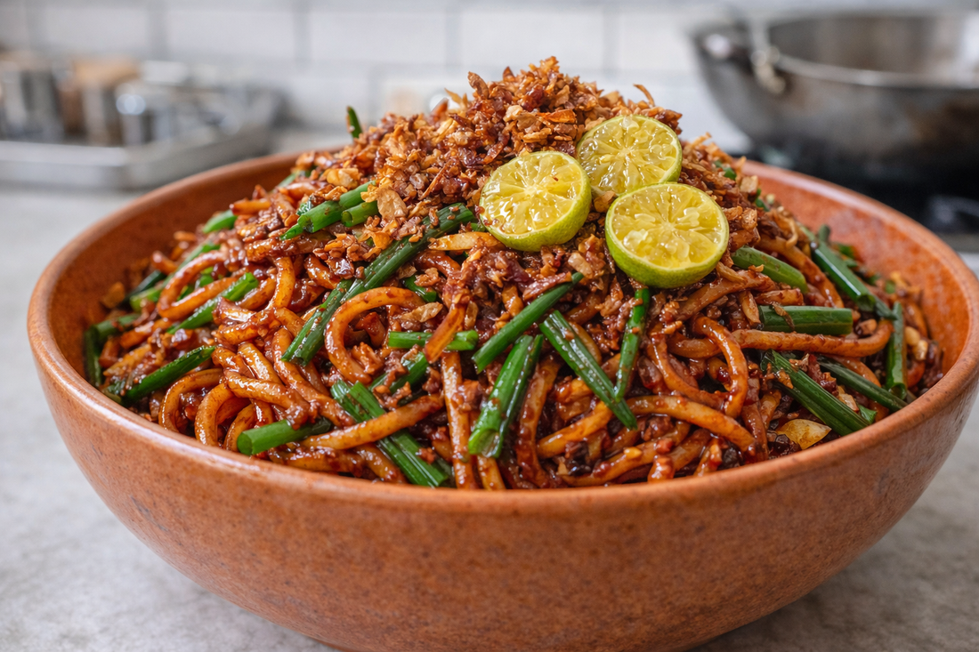 Wok-Seared Sambal Noodles with Garlic Chives