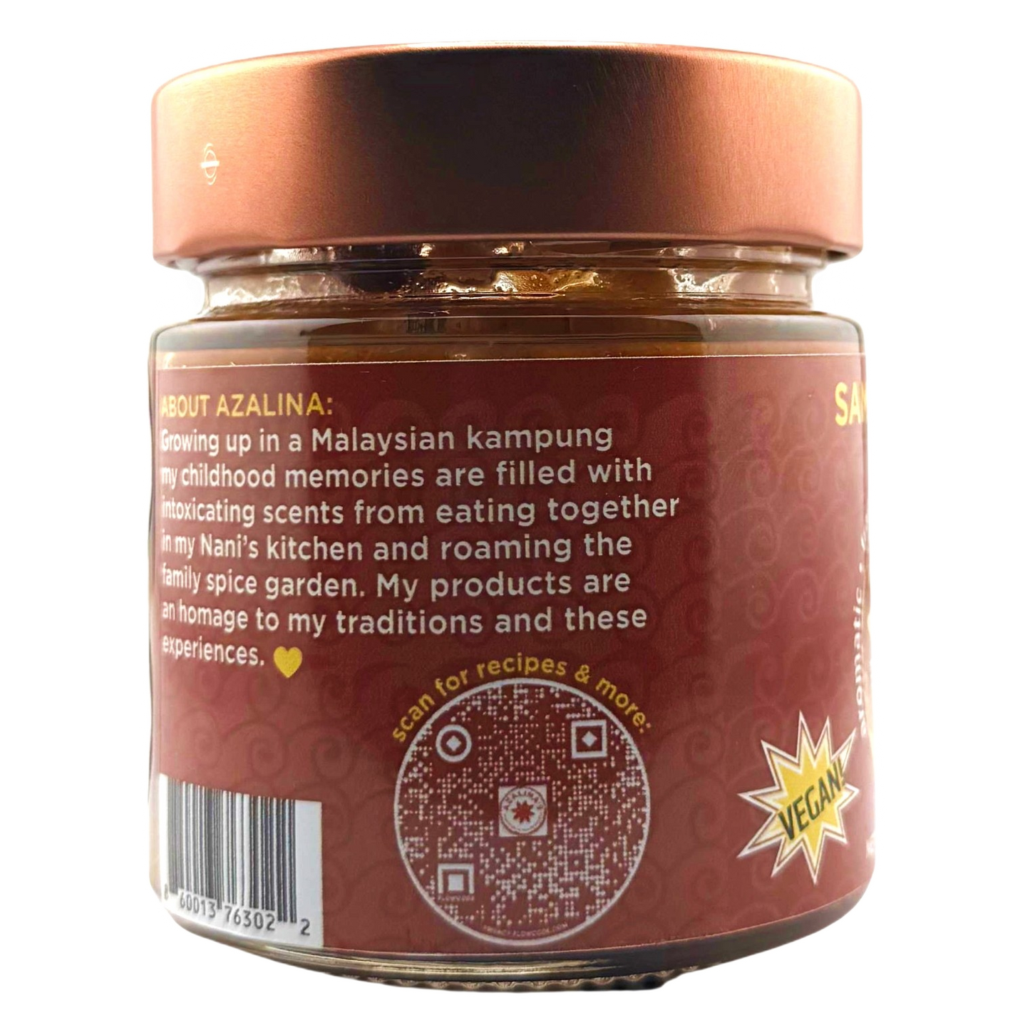 Sambal Tumis Jar with label on a white background