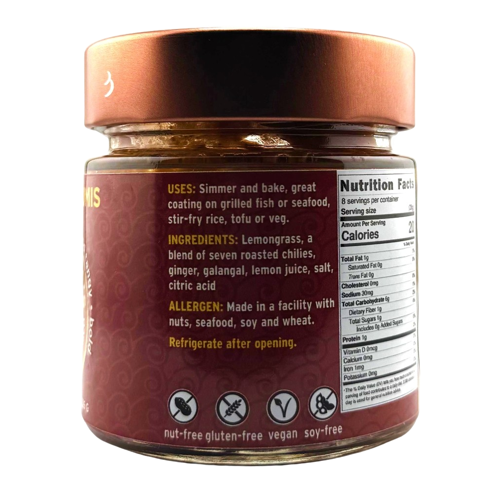 Jar of food with a label on a white background